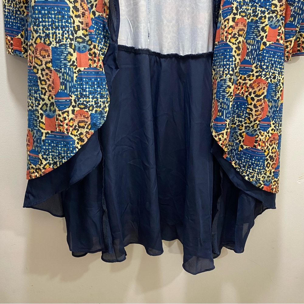 Reborn NY Boho Chic Kimono Open Front Layered Maxi Cardigan Duster Womens XL - Picture 8 of 9